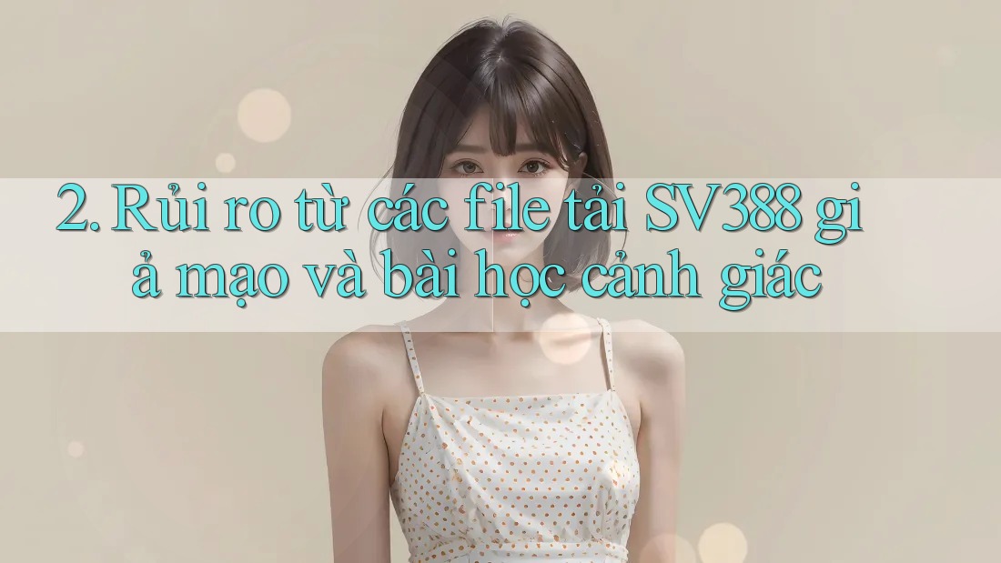 2. Rủi ro từ các file tải SV388 giả mạo và bài học cảnh giác 2. Rủi ro từ các file tải SV388 giả mạo và bài học cảnh giác